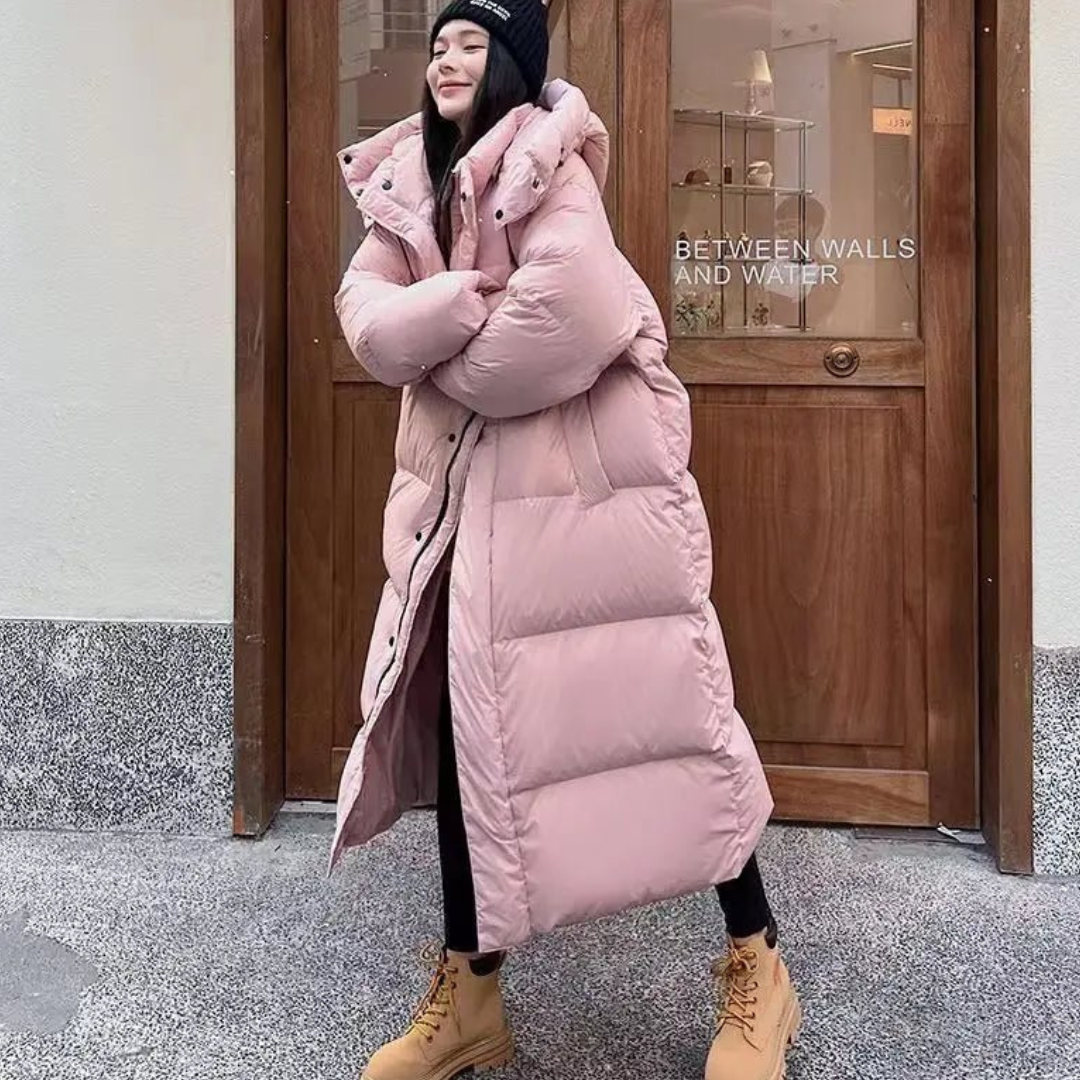 Doudoune Longue Hiver Femme à Capuche Chaude et Confortable